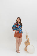 Self-Tie Printed Top (Black)