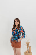 Self-Tie Printed Top (Black)
