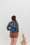 Self-Tie Printed Top (Black)