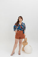 Self-Tie Printed Top (Black)