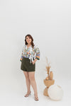 Self-Tie Printed Top (Emerald)