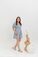 3-way Smocked-back Floral Romper (Blue Daisy)