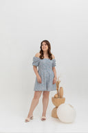 3-way Smocked-back Floral Romper (Blue Daisy)