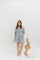 3-way Smocked-back Floral Romper (Blue Daisy)