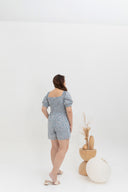 3-way Smocked-back Floral Romper (Blue Daisy)