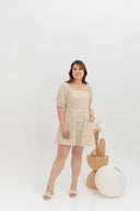 3-way Smocked-back Floral Romper (Yellow Daisy)
