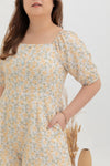 3-way Smocked-back Floral Romper (Yellow Daisy)
