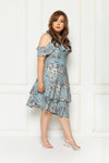 Toga Cold-Shoulder Frills Dress (édition limitée print - Blooms), Dress - 1214 Alley