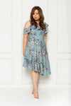 Toga Cold-Shoulder Frills Dress (édition limitée print - Blooms), Dress - 1214 Alley