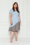 Pleated Colour Block Dress (Powder Blue), Dress - 1214 Alley