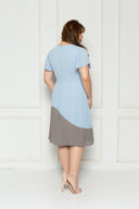 Pleated Colour Block Dress (Powder Blue), Dress - 1214 Alley