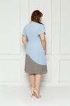 Pleated Colour Block Dress (Powder Blue), Dress - 1214 Alley