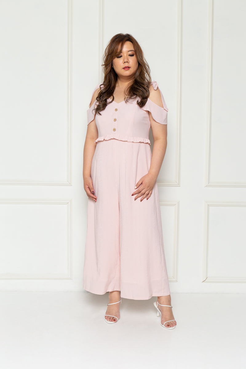 Stripes Midi Jumpsuit (Pink), One-Piece - 1214 Alley