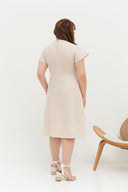 Buttons Linen Dress (Creme), Dress - 1214 Alley