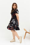 Fleur Peplum Dress (édition limitée print - Autumn Ferns), Dress - 1214 Alley