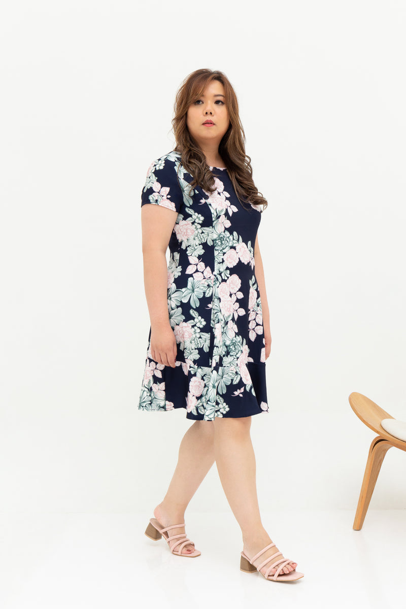 Fleur Peplum Dress (édition limitée print - Pastel Blooms), Dress - 1214 Alley