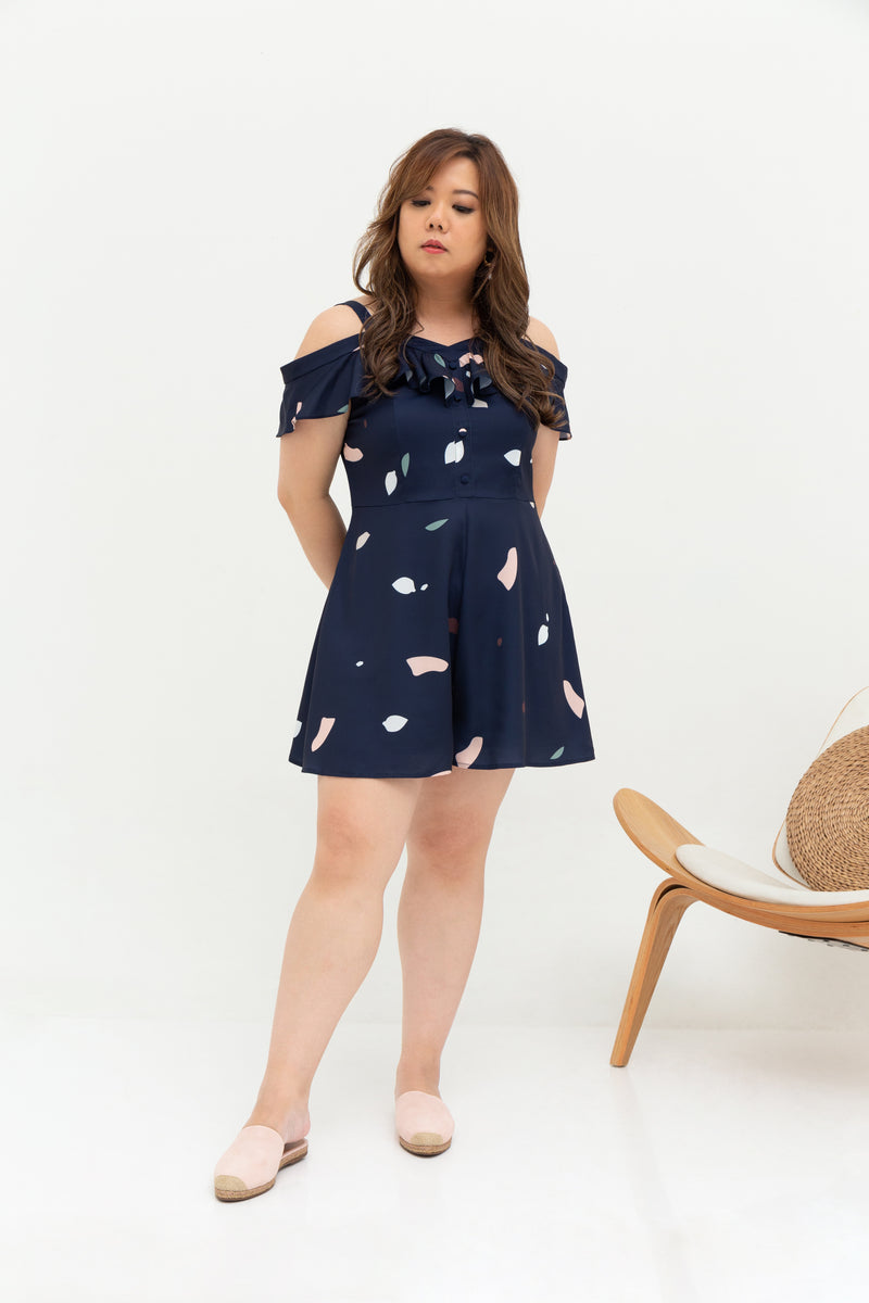 Sweetheart Neckline Romper (édition limitée print - Terrazzo), One-Piece - 1214 Alley