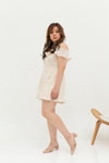 Sweetheart Neckline Romper (Creme), One-Piece - 1214 Alley