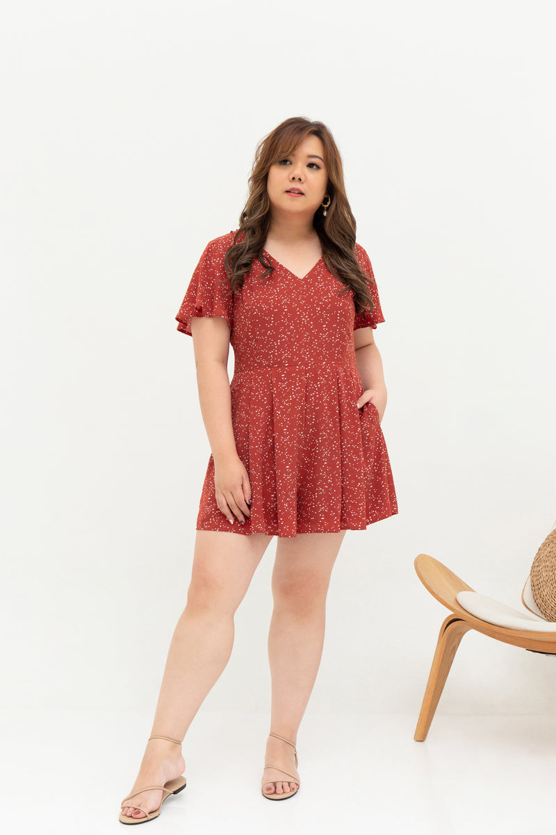 Saffron Romper (Burnt Red), One-Piece - 1214 Alley