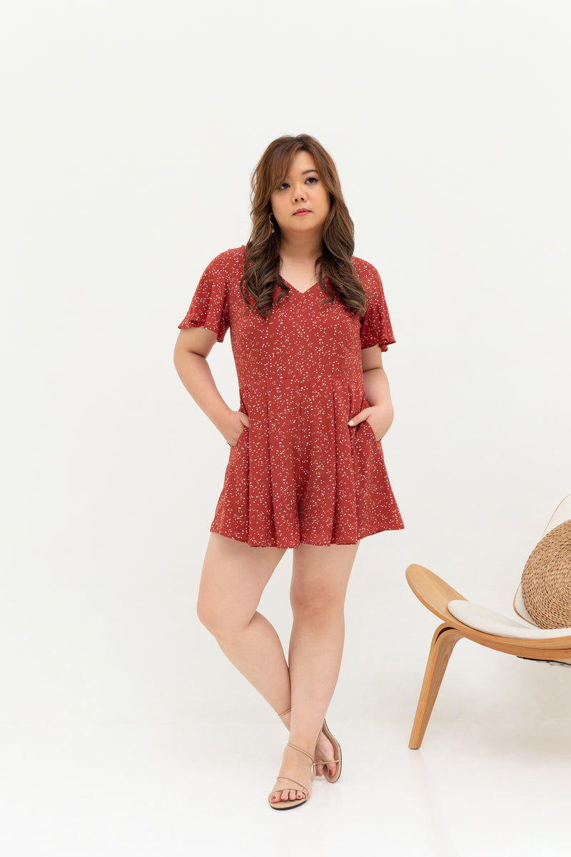 Saffron Romper (Burnt Red), One-Piece - 1214 Alley