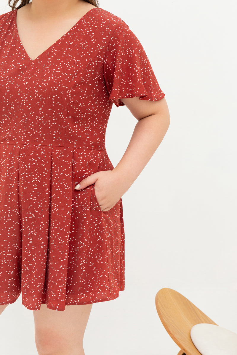 Saffron Romper (Burnt Red), One-Piece - 1214 Alley
