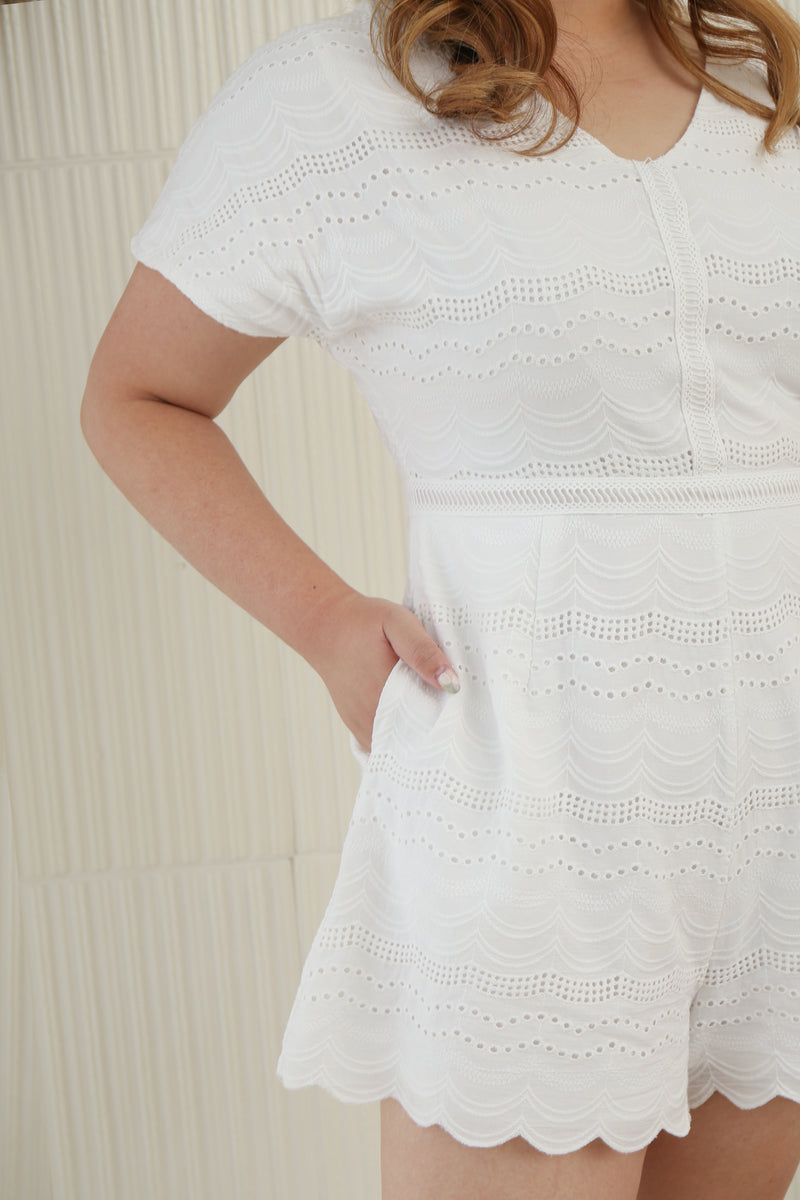 Crochet Romper (White)