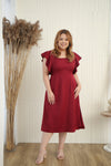 Side Slit Midi Dress - (Maroon)