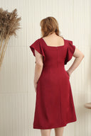 Side Slit Midi Dress - (Maroon)