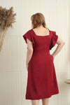 Side Slit Midi Dress - (Maroon)