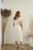 Side Slit Midi Dress in Creme (ELTWINE x AIRIN - Sunrise)