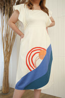 Side Slit Midi Dress in Creme (ELTWINE x AIRIN - Sunrise)