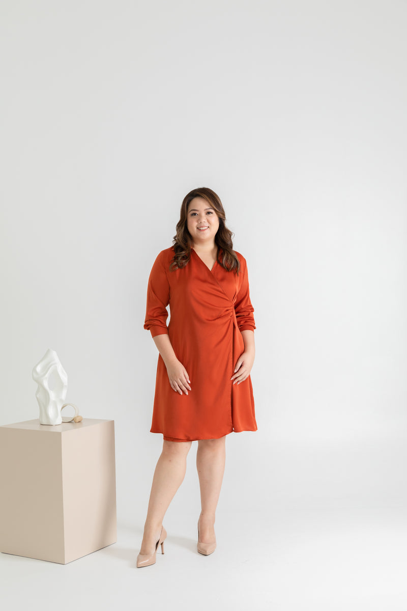 Inner Wrap Shirt Dress (Paprika)