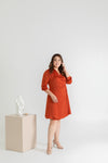 Inner Wrap Shirt Dress (Paprika)