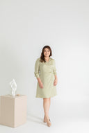 Inner Wrap Shirt Dress (Green Apple)