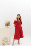 2-way Off Shoulder Midi Jumpsuit (Rosy Red)