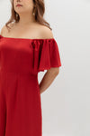 2-way Off Shoulder Midi Jumpsuit (Rosy Red)