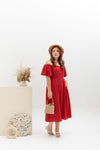 2-way Off Shoulder Midi Jumpsuit (Rosy Red)
