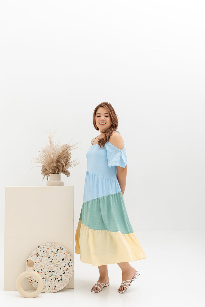 Bohemia Colorblock Tier Dress (Garden)