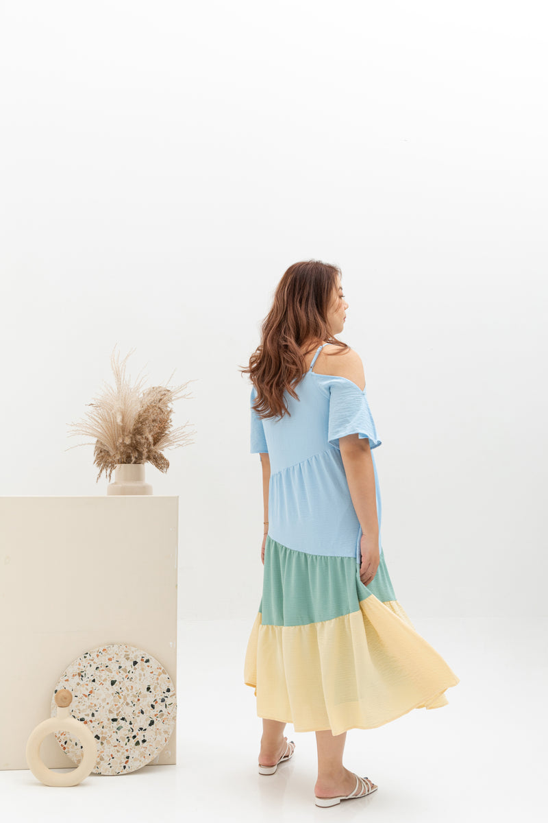 Bohemia Colorblock Tier Dress (Garden)