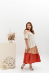 Bohemia Colorblock Tier Dress (Tangerine)