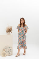 Cold Shoulder Side Ruffles Dress (édition limitée print - Hibiscus)