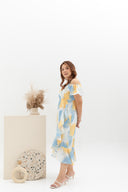 Cold Shoulder Side Ruffles Dress (édition limitée print - White Ferns)