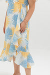 Cold Shoulder Side Ruffles Dress (édition limitée print - White Ferns)