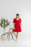 Cotton Twill Skater Dress (Red)