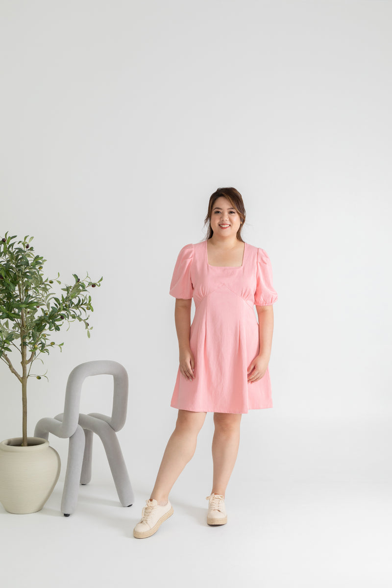 Cotton Twill Skater Dress (Pink)