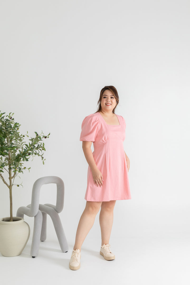 Cotton Twill Skater Dress (Pink)