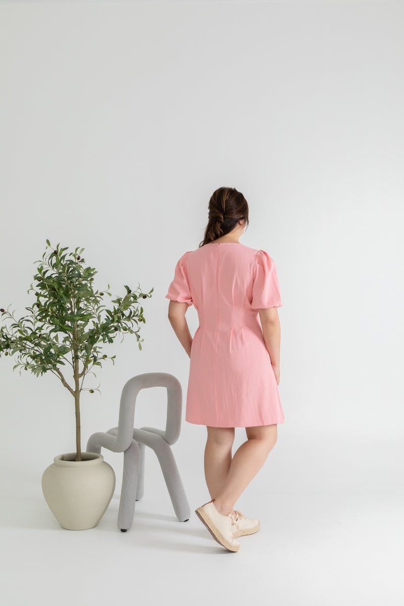 Cotton Twill Skater Dress (Pink)