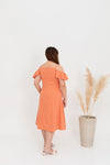 Cold Shoulder Ladder Panel Dress (Persimmon)