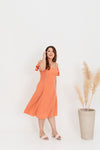 Cold Shoulder Ladder Panel Dress (Persimmon)