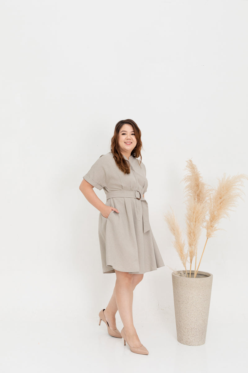 Skater Shirt Dress (Khaki)